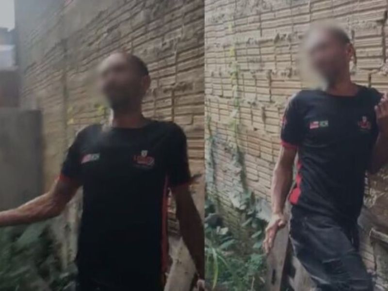 Vídeo mostra homem sendo agredido com pedaço de madeira após suspeita de roubo